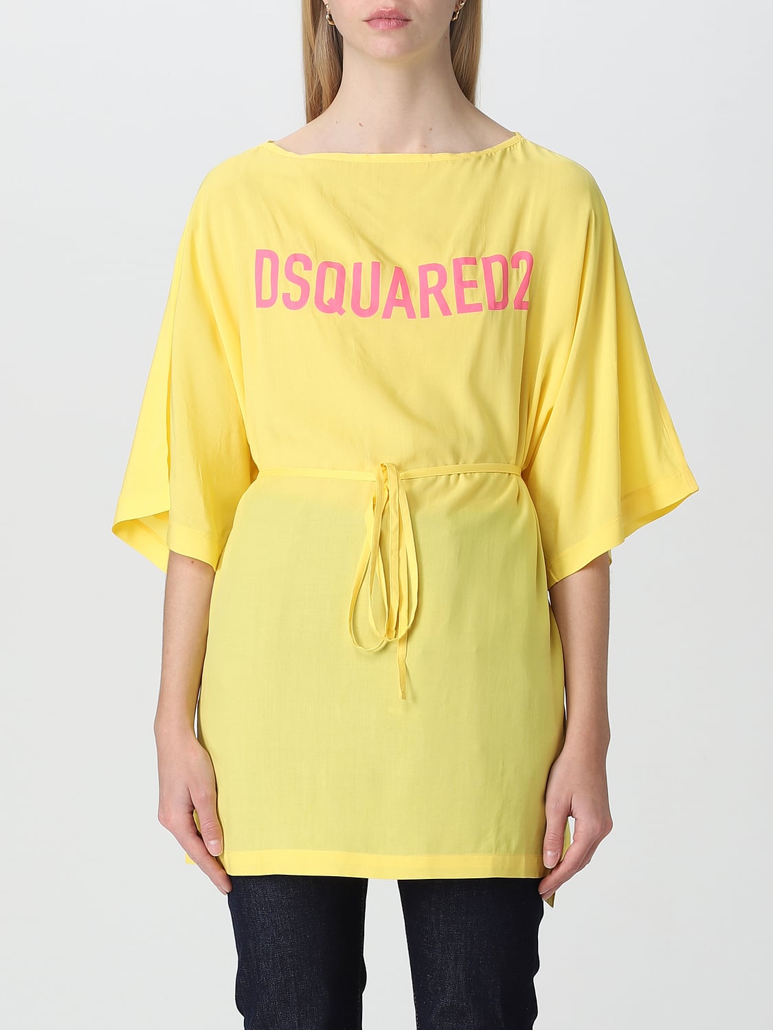 DSQUARED2 MAGLIA: T-shirt Dsquared2 in cotone, Giallo - Img 1