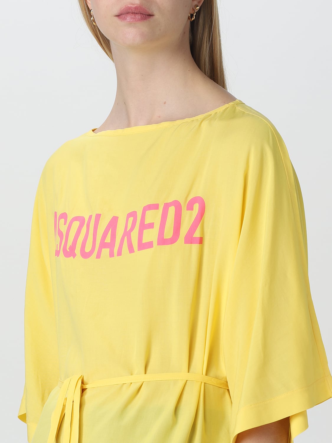 DSQUARED2 MAGLIA: T-shirt Dsquared2 in cotone, Giallo - Img 3
