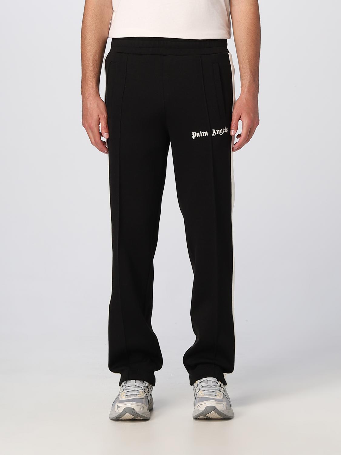 PALM ANGELS PANTS: Palm Angels joggers in wool and acrylic, Black - Img 1