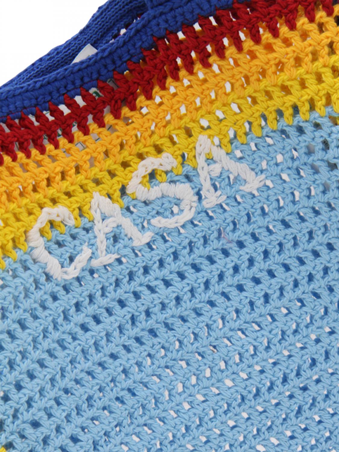 CASABLANCA BORSA TOTE: Borsa Casablanca in cotone crochet, Elettrico - Img 3
