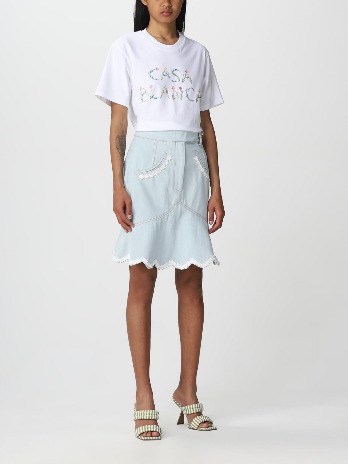 Casablanca T-shirt woman - White | WS23JTS002 | GIGLIO.COM