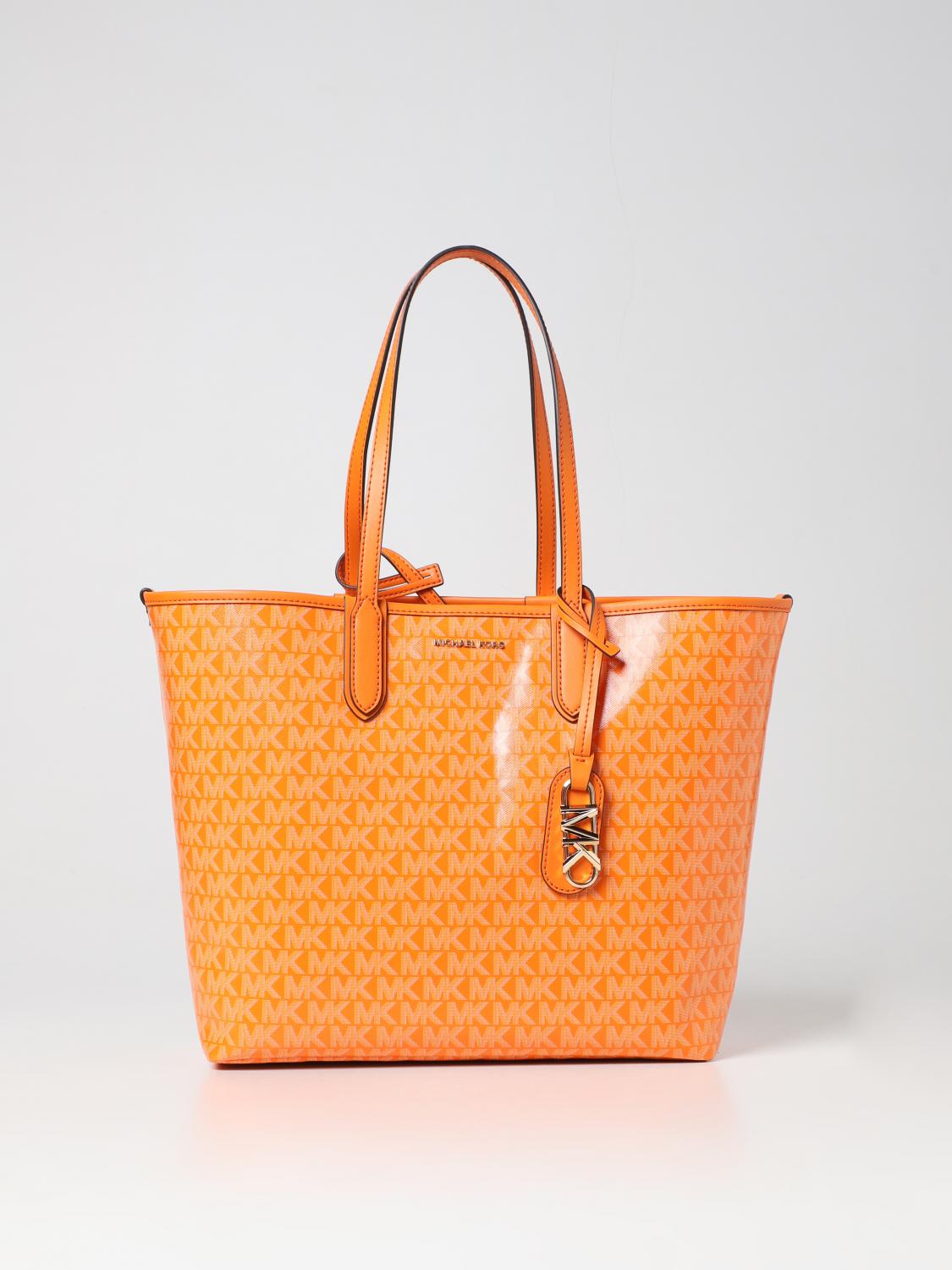 MICHAEL KORS BORSA TOTE: Borsa Eliza Michael Kors in tessuto spalmato, Arancione - Img 1