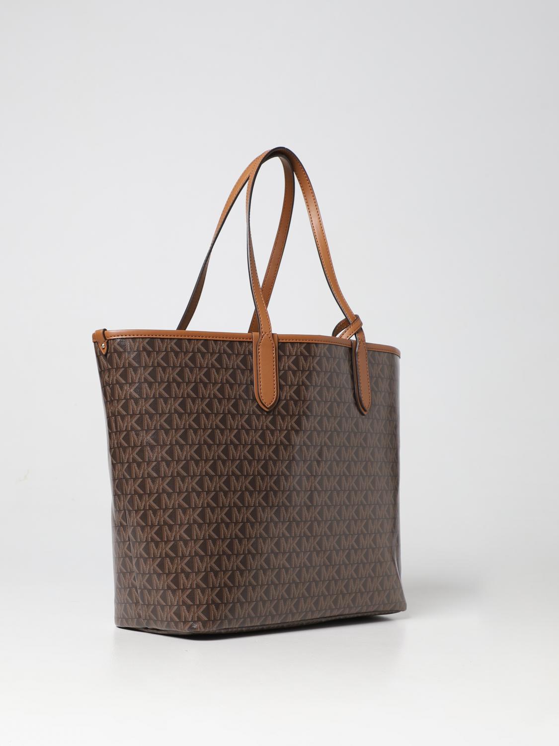 MICHAEL KORS BORSA TOTE: Borsa Eliza Michael Kors in tessuto spalmato, Marrone - Img 2