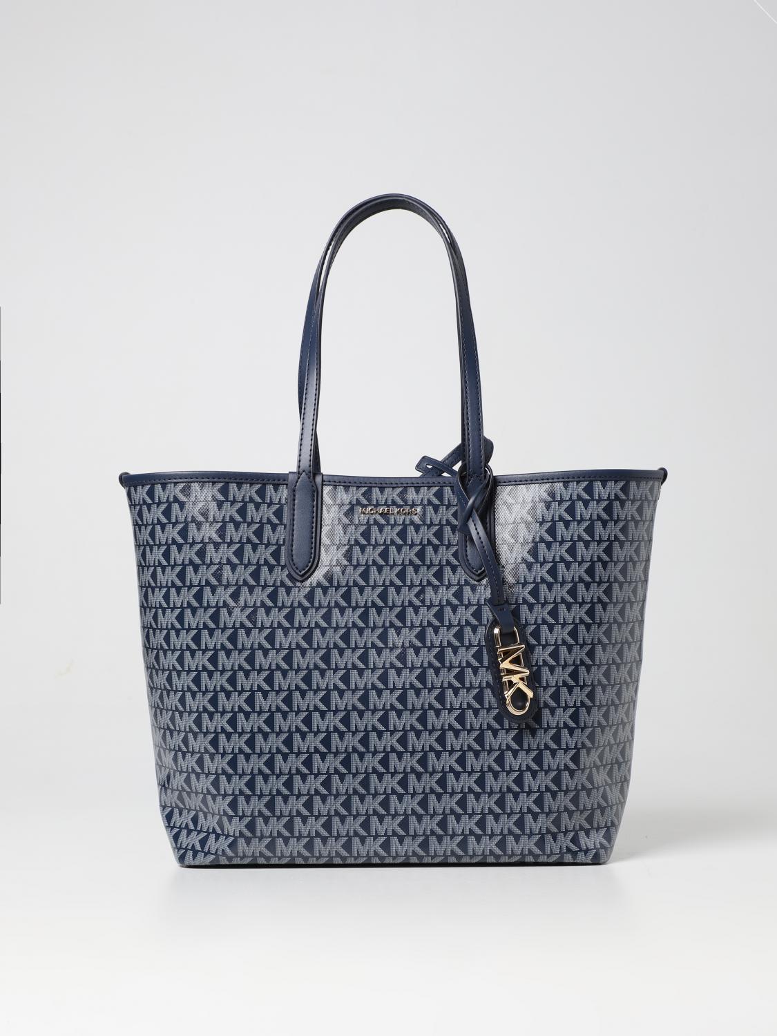 MICHAEL KORS BORSA TOTE: Borsa Eliza Michael Kors in tessuto spalmato, Blue Navy - Img 1