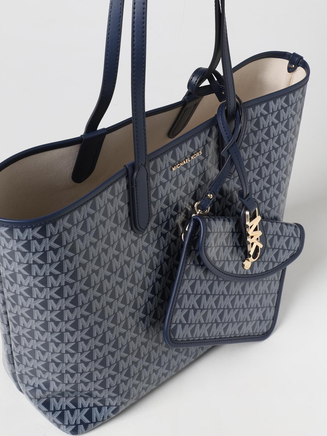 MICHAEL KORS BORSA TOTE: Borsa Eliza Michael Kors in tessuto spalmato, Blue Navy - Img 3