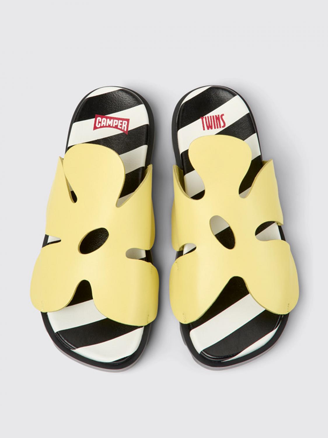 Camper Twins sandals in leather - Yellow | K201546-001 TWINS