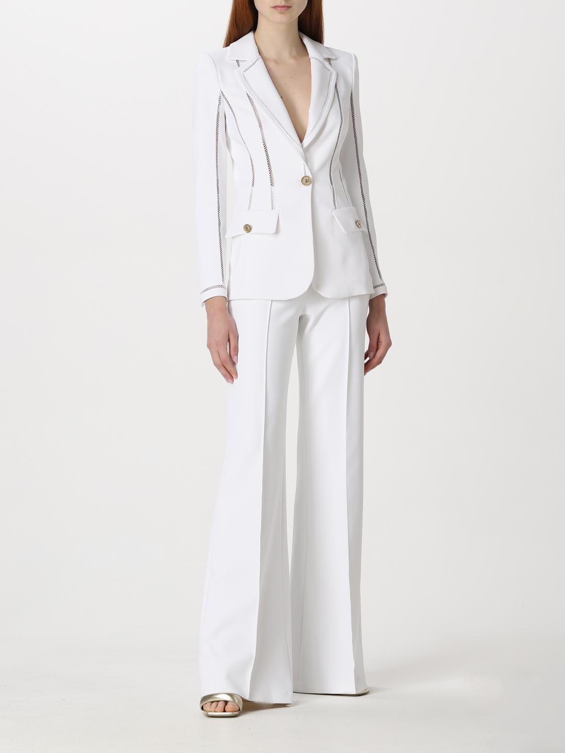 ELISABETTA FRANCHI: Blazer woman - Ivory | Elisabetta