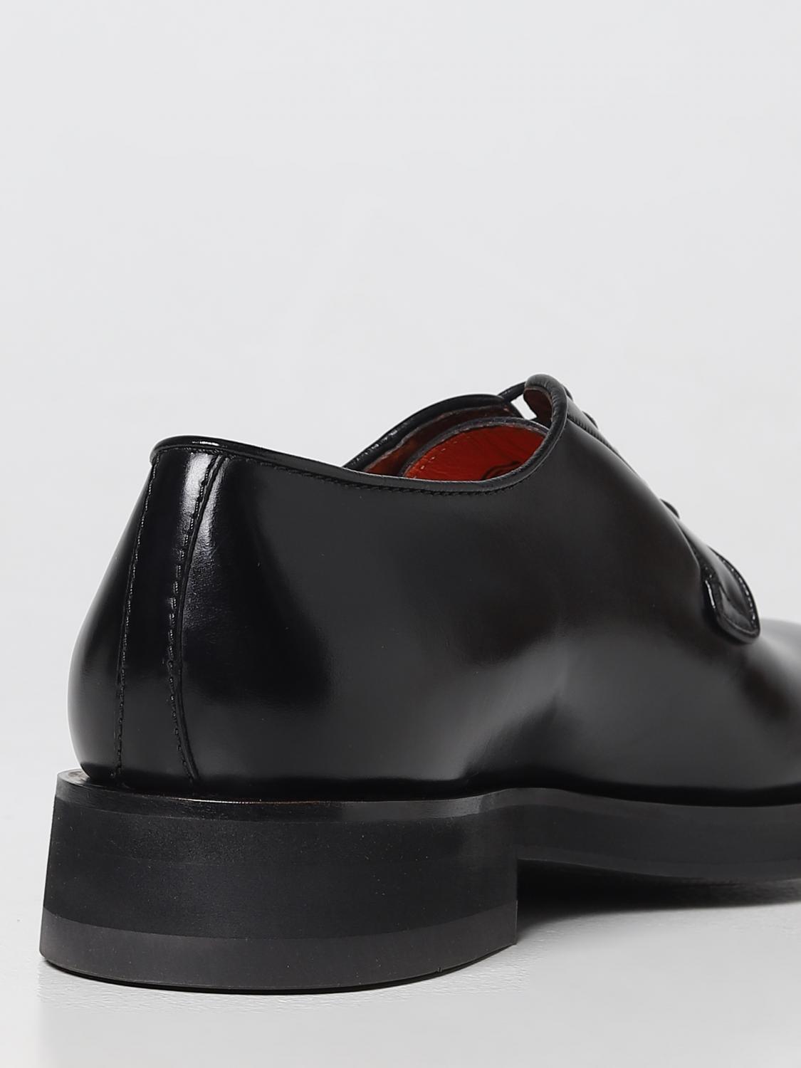SANTONI SCARPE STRINGATE: Derby Santoni in pelle lucida, Nero - Img 3