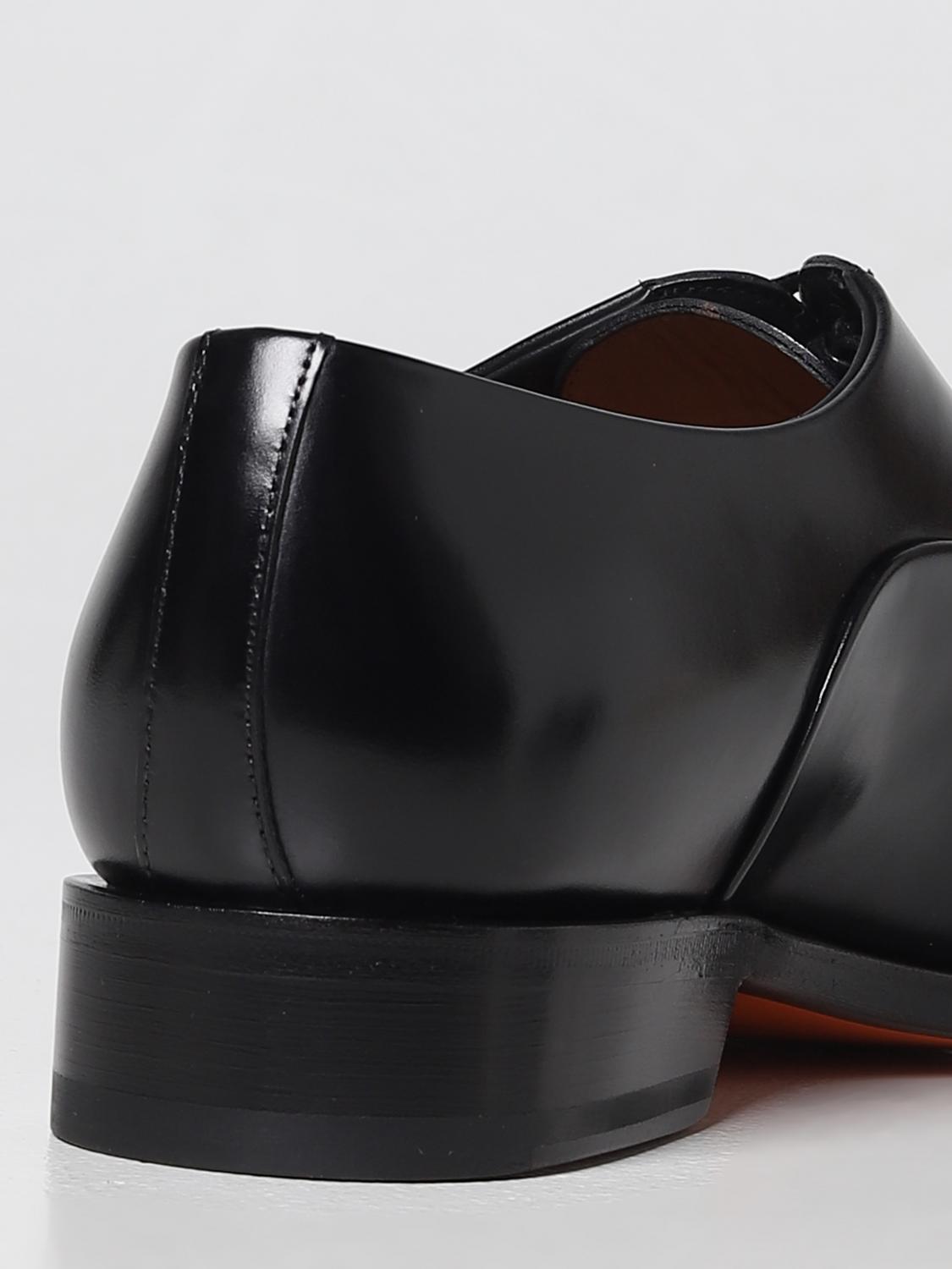 SANTONI SCARPE STRINGATE: Oxford Santoni in pelle lucida, Nero - Img 3