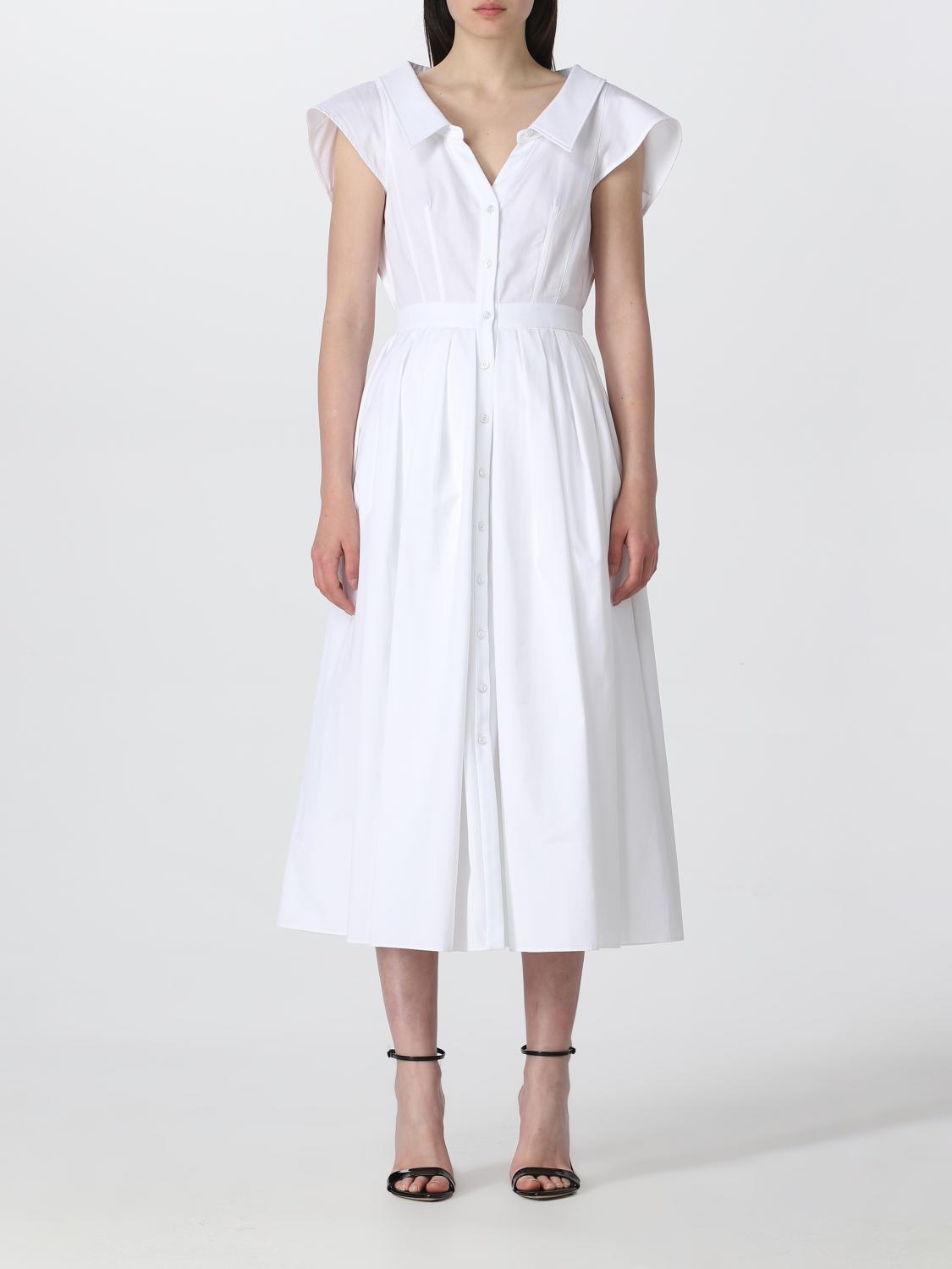 MCQUEEN ABITO: Abito McQueen in popeline, Bianco - Img 1