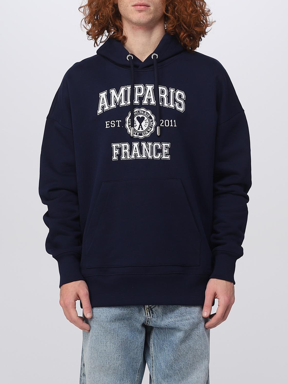 AMI PARIS SUDADERA: Sudadera hombre Ami Paris, Azul Oscuro - Img 1