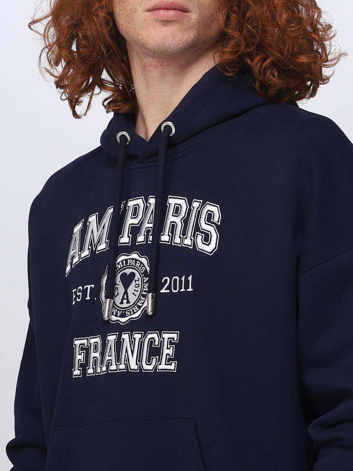 AMI PARIS SUDADERA: Sudadera hombre Ami Paris, Azul Oscuro - Img 3