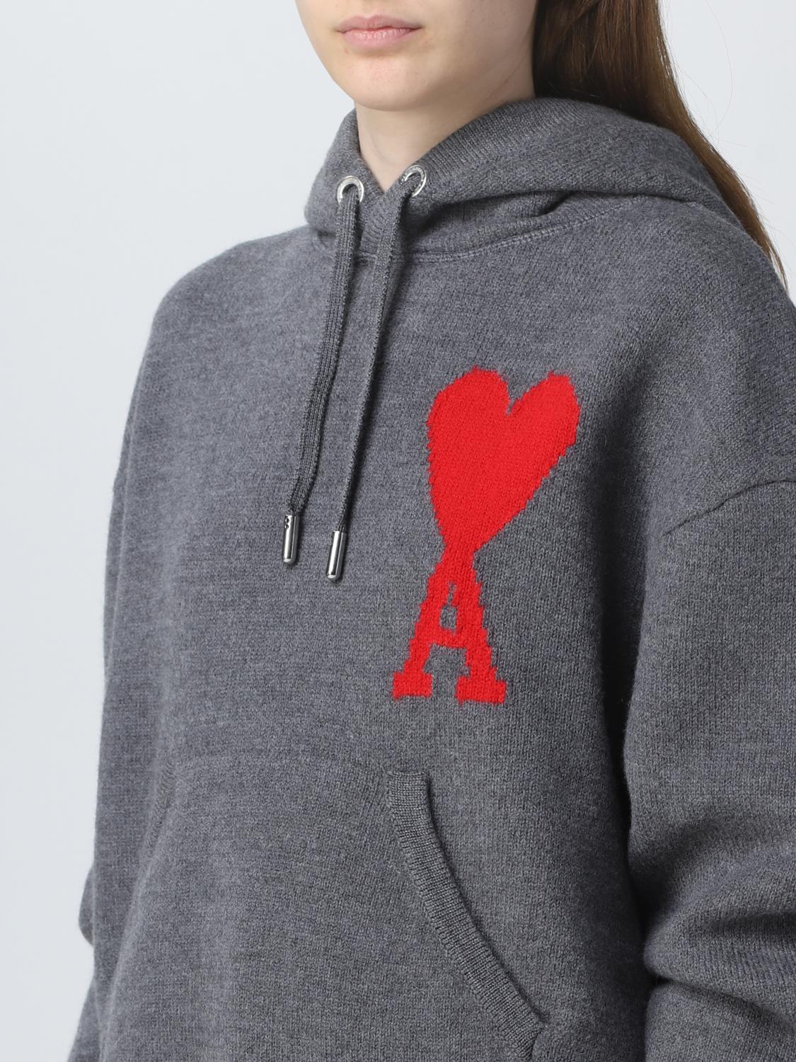 AMI PARIS SUDADERA: Sudadera mujer Ami Paris, Gris - Img 3