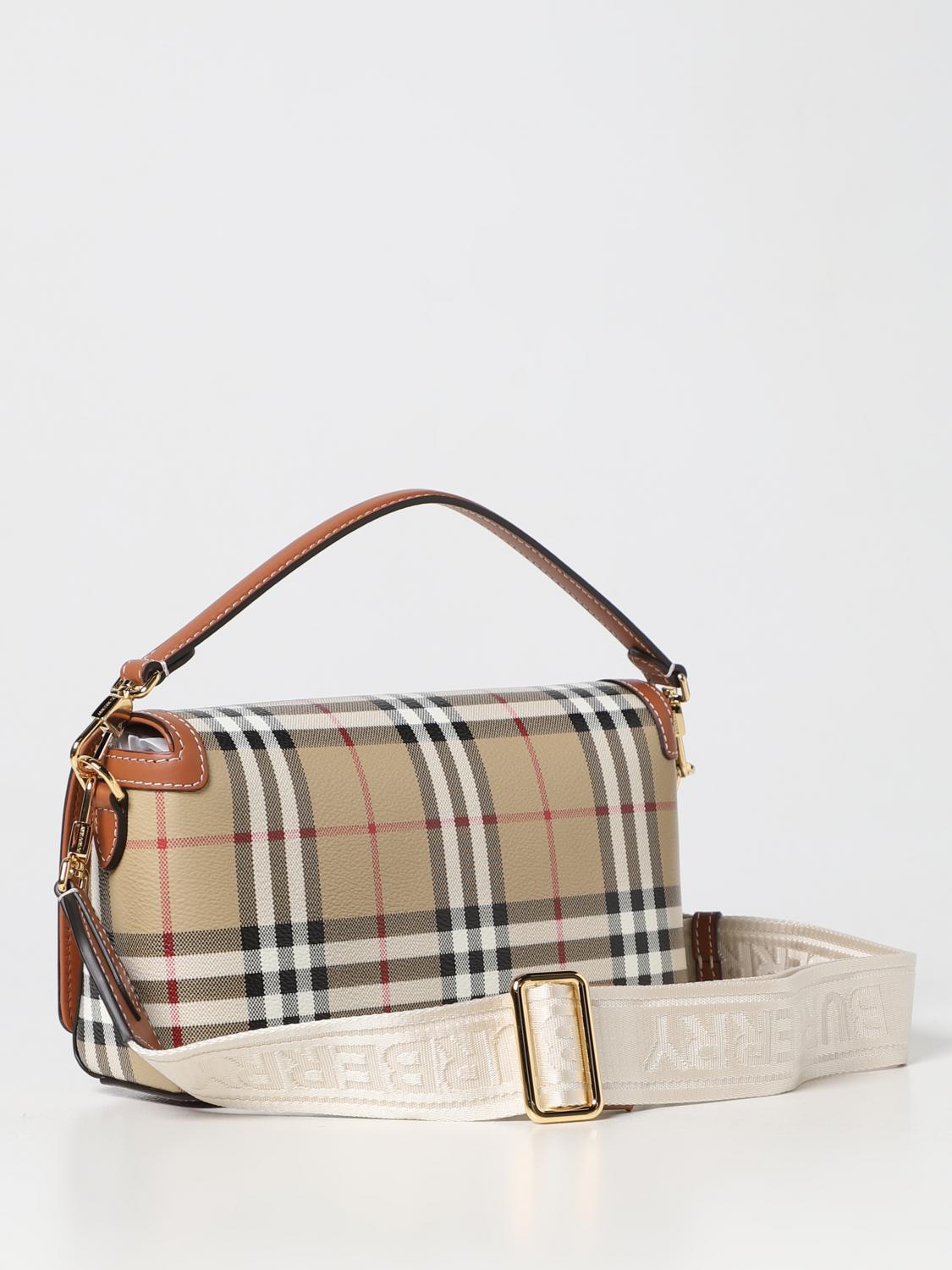 Burberry Briar bag in coated fabric - Beige | 8066165 | GIGLIO.COM