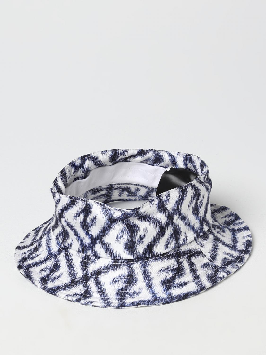 FENDI HAT: Fendi visor in silk with all-over FF monogram, Multicolor - Img 1