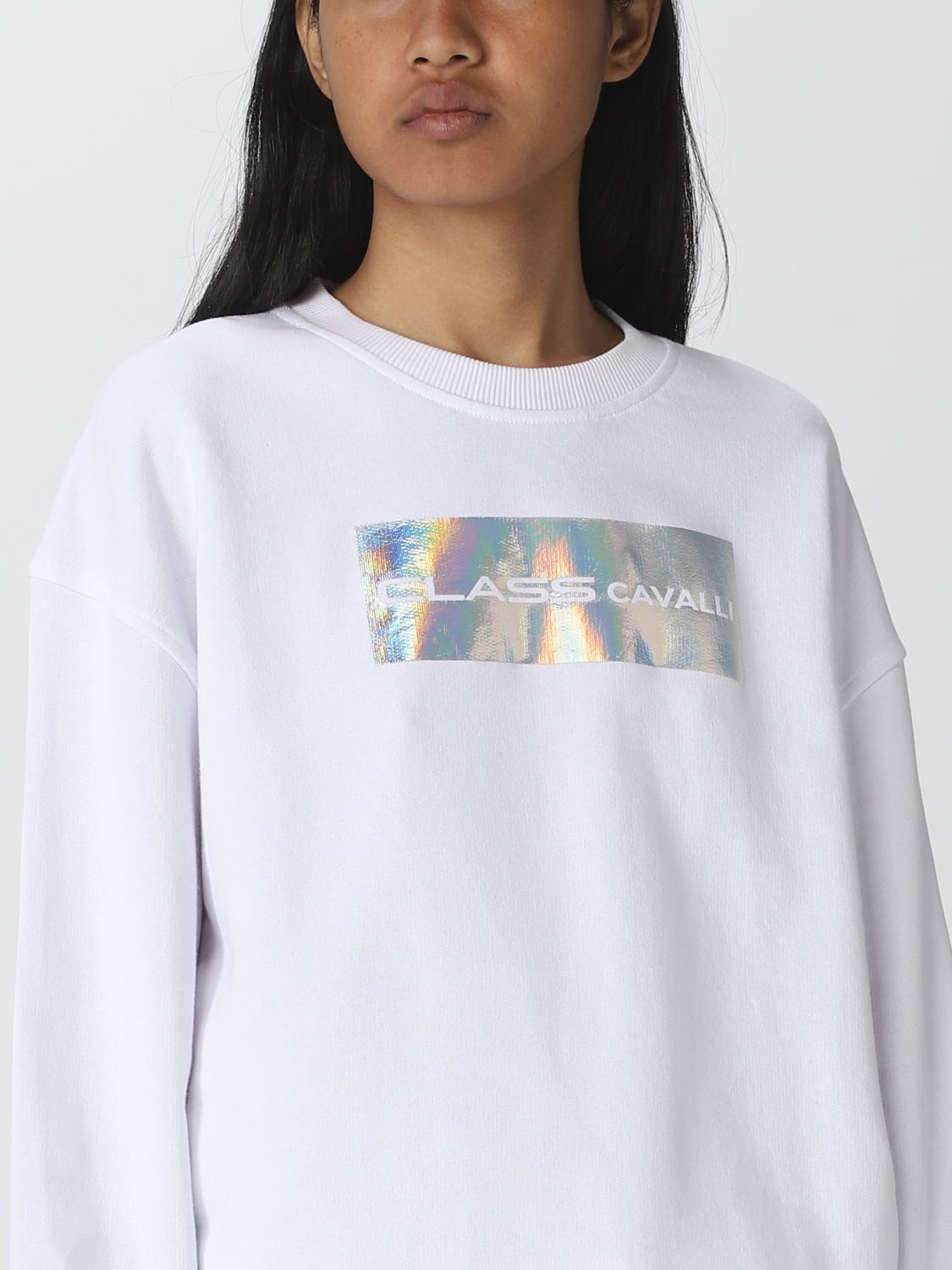 CLASS ROBERTO CAVALLI SWEATSHIRT: Sweatshirt damen Class Roberto Cavalli, Weiß - Img 3