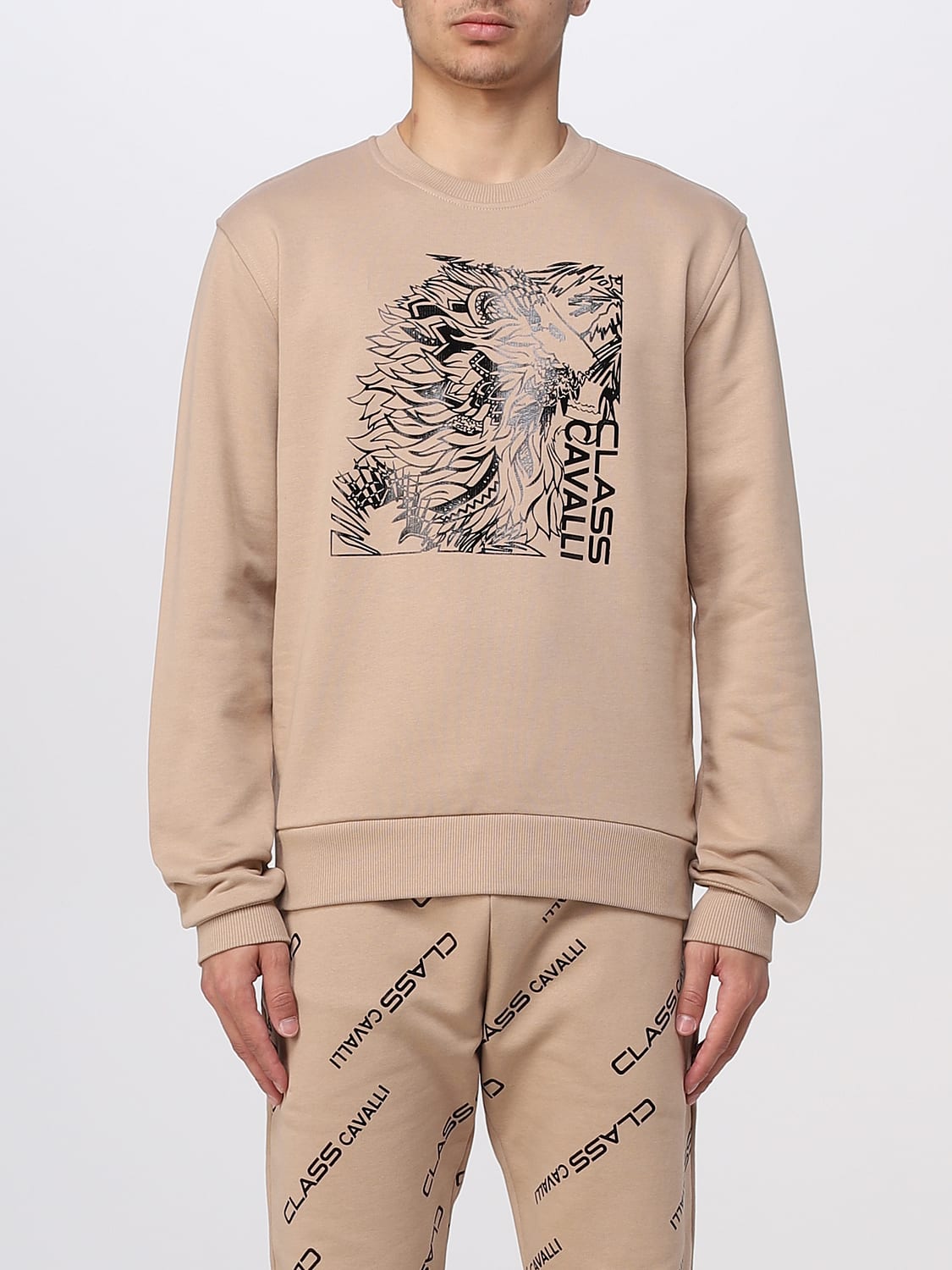 CLASS ROBERTO CAVALLI FELPA: Felpa Class Roberto Cavalli in cotone, Marrone - Img 1