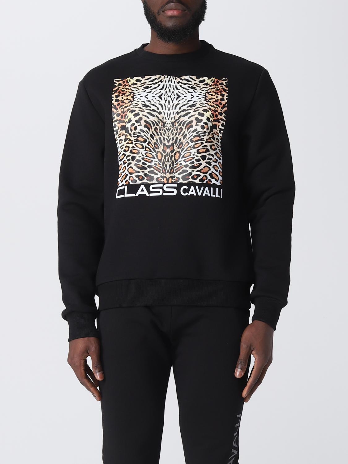 CLASS ROBERTO CAVALLI: Felpa in cotone Nero Felpa Class