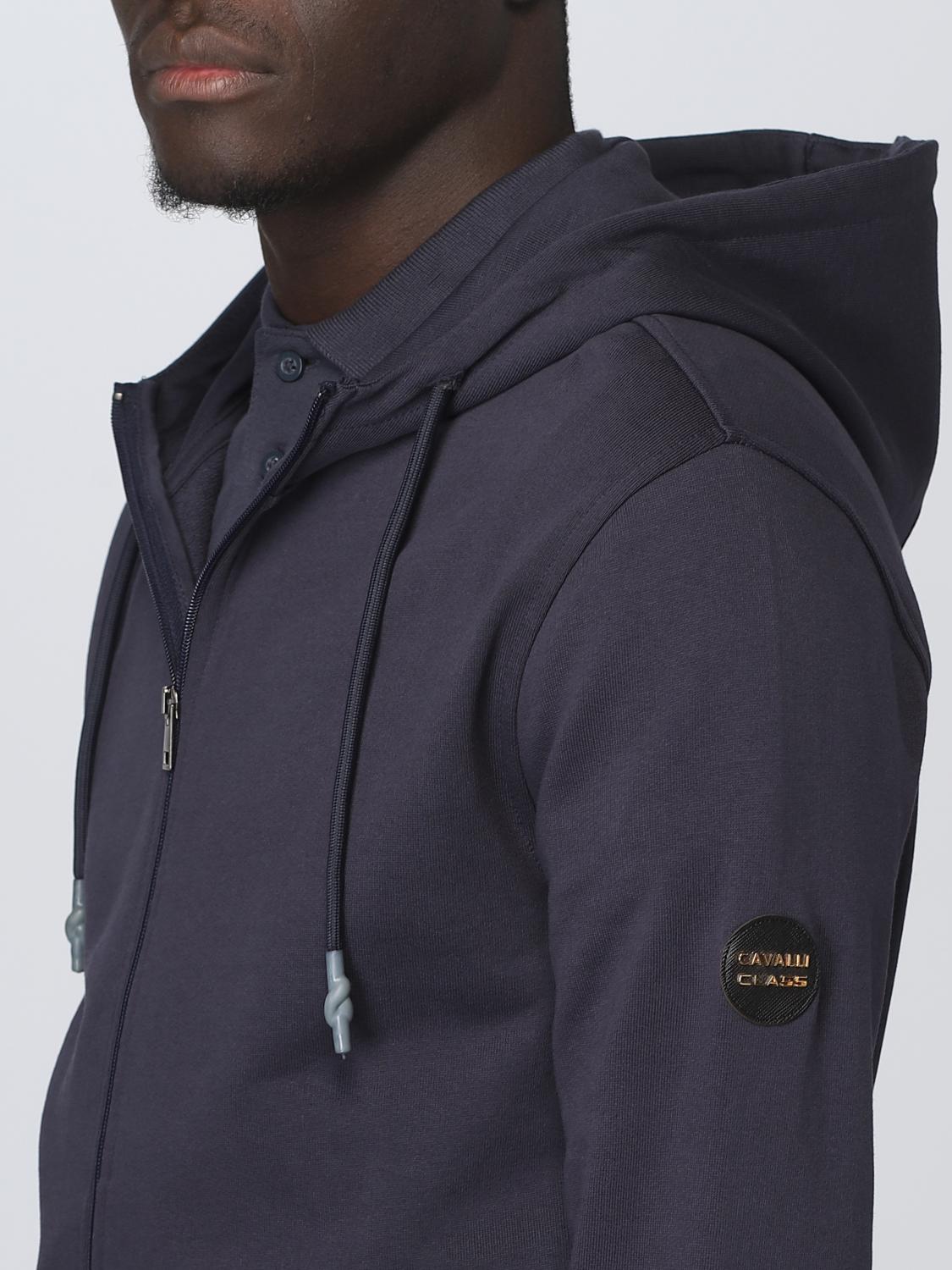 CLASS ROBERTO CAVALLI SUDADERA: Sudadera hombre Class Roberto Cavalli, Azul Oscuro - Img 4