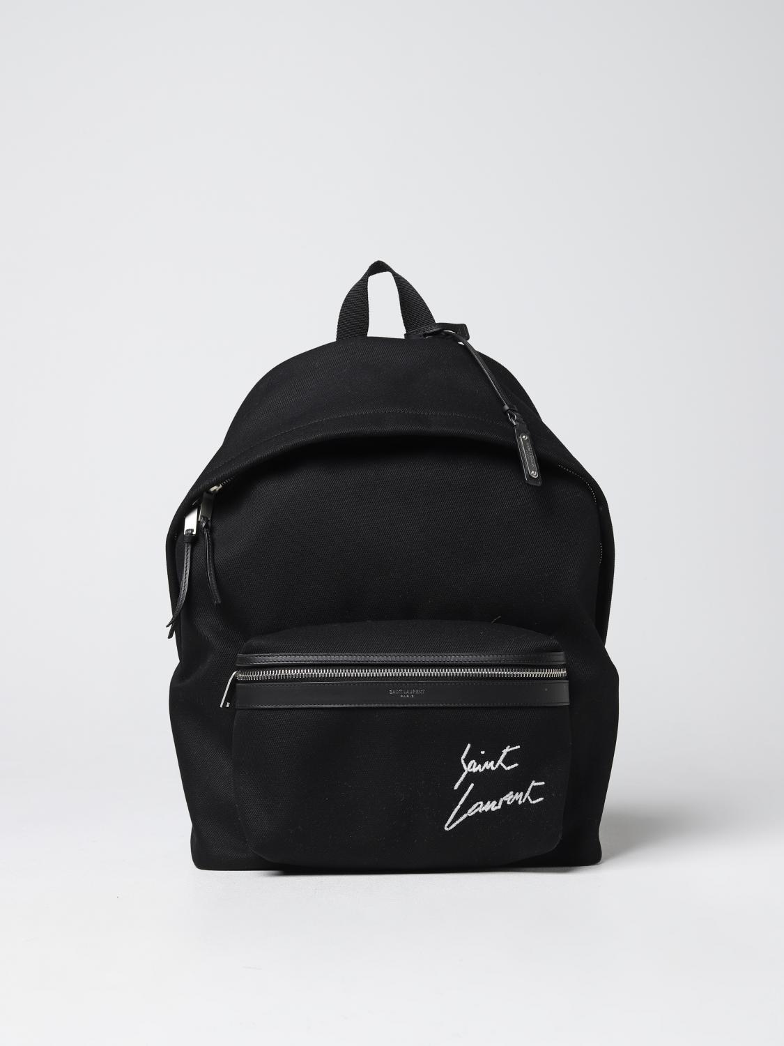 SAINT LAURENT: backpack in canvas - Black | Saint Laurent backpack