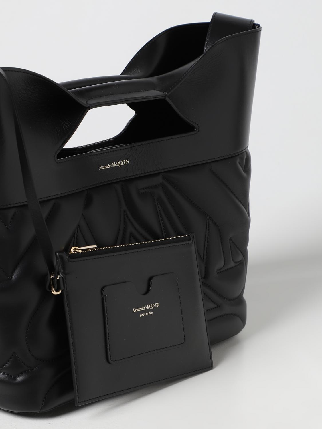 MCQUEEN BORSA A MANO: Borsa The Bow McQueen in pelle liscia, Nero - Img 3