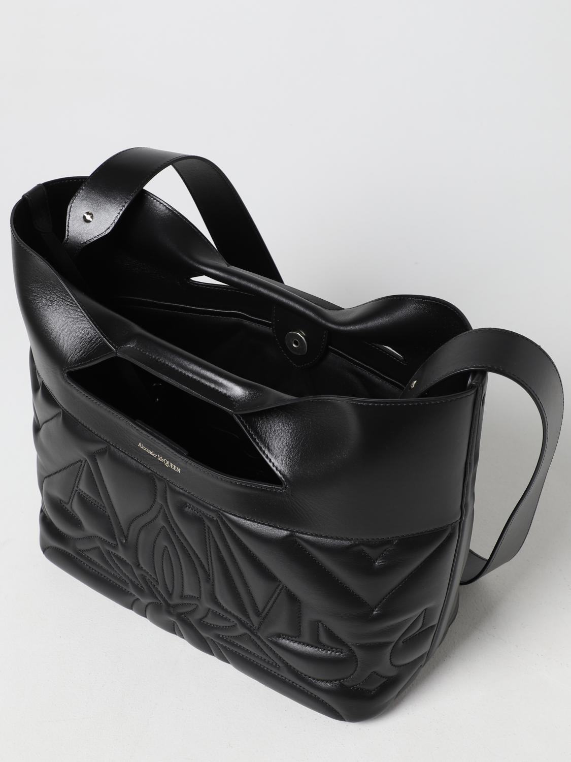 MCQUEEN BORSA A MANO: Borsa The Bow McQueen in pelle liscia, Nero - Img 4