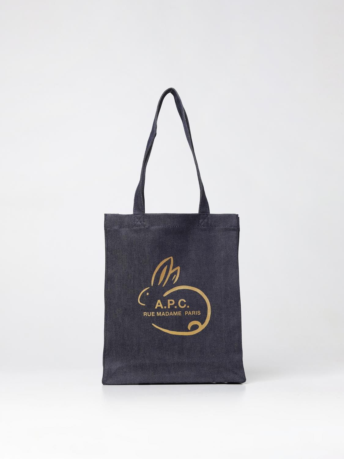 A.P.C. BORSA TOTE: Borsa Lou A.P.C. in denim di cotone, Denim - Img 1