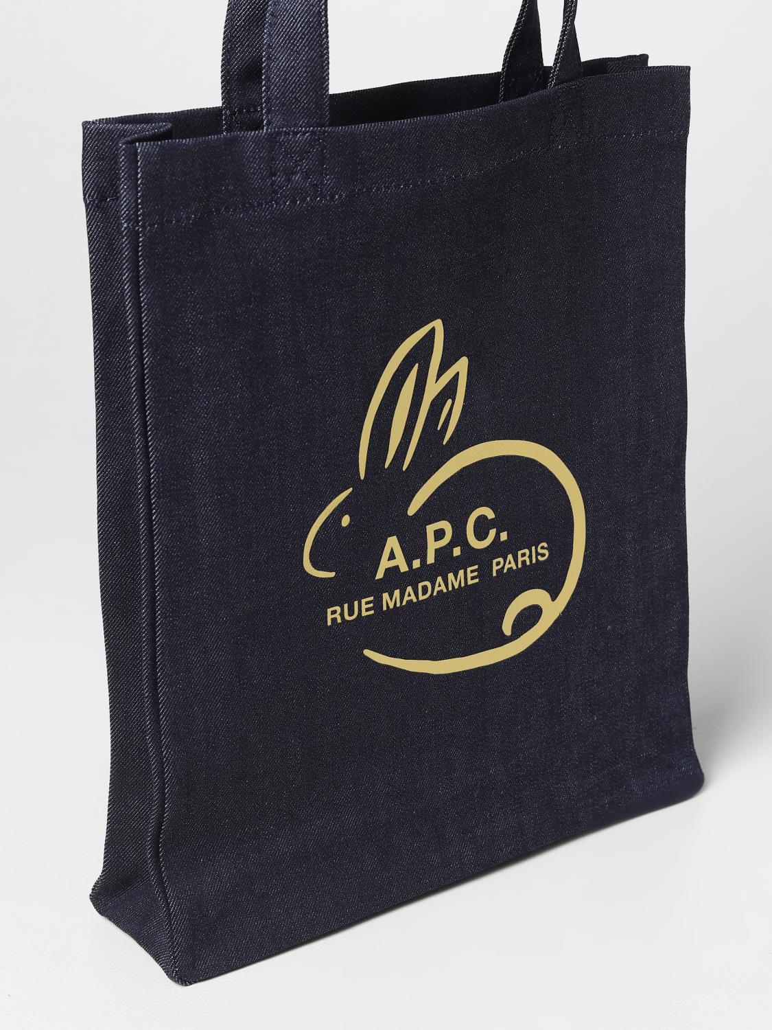 A.P.C. BORSA TOTE: Borsa Lou A.P.C. in denim di cotone, Denim - Img 3