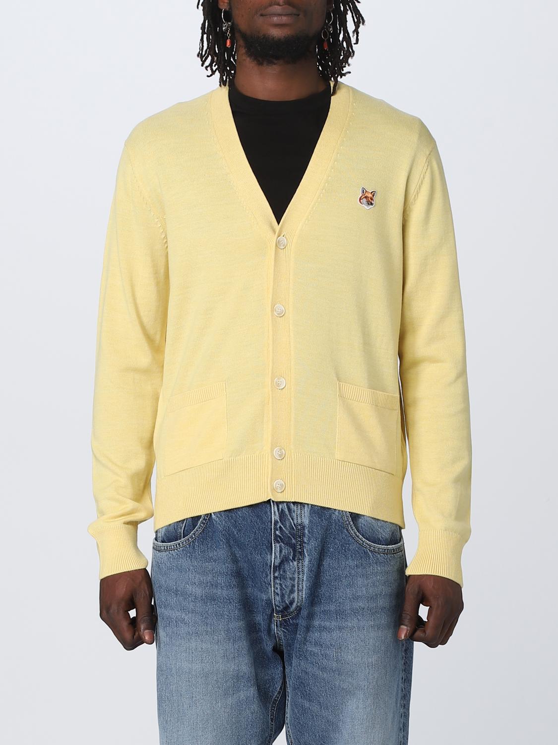 Maison Kitsuné Cardigan men - Yellow | GU00542KT1036 | GIGLIO.COM