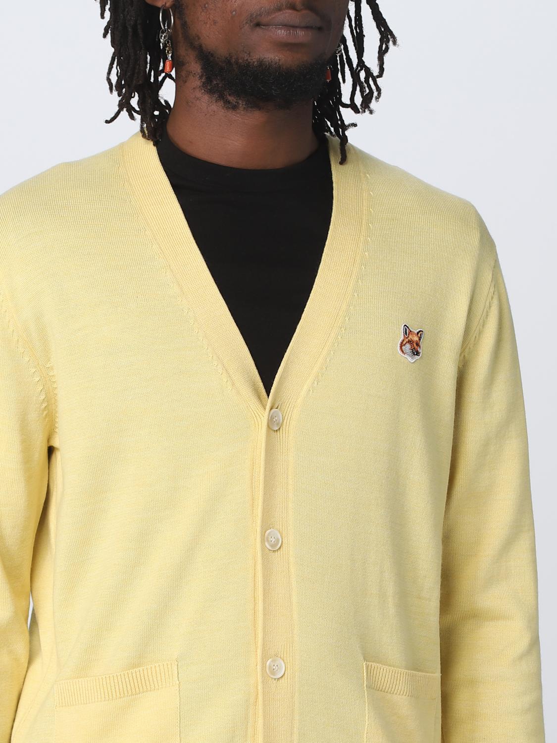 Maison Kitsuné Cardigan men - Yellow | GU00542KT1036 | GIGLIO.COM