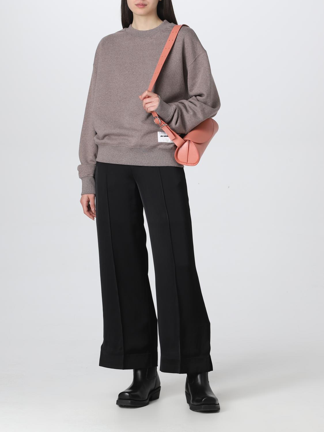 JIL SANDER BORSA A SPALLA: Borsa Cannolo Jil Sander in pelle palmellata, Marrone - Img 2