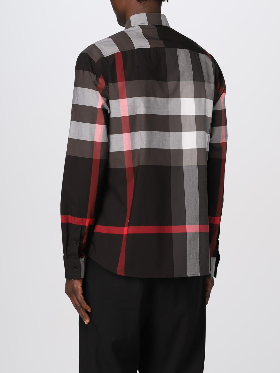 Burberry stretch cotton poplin shirt - Grey | 8023772 | GIGLIO.COM