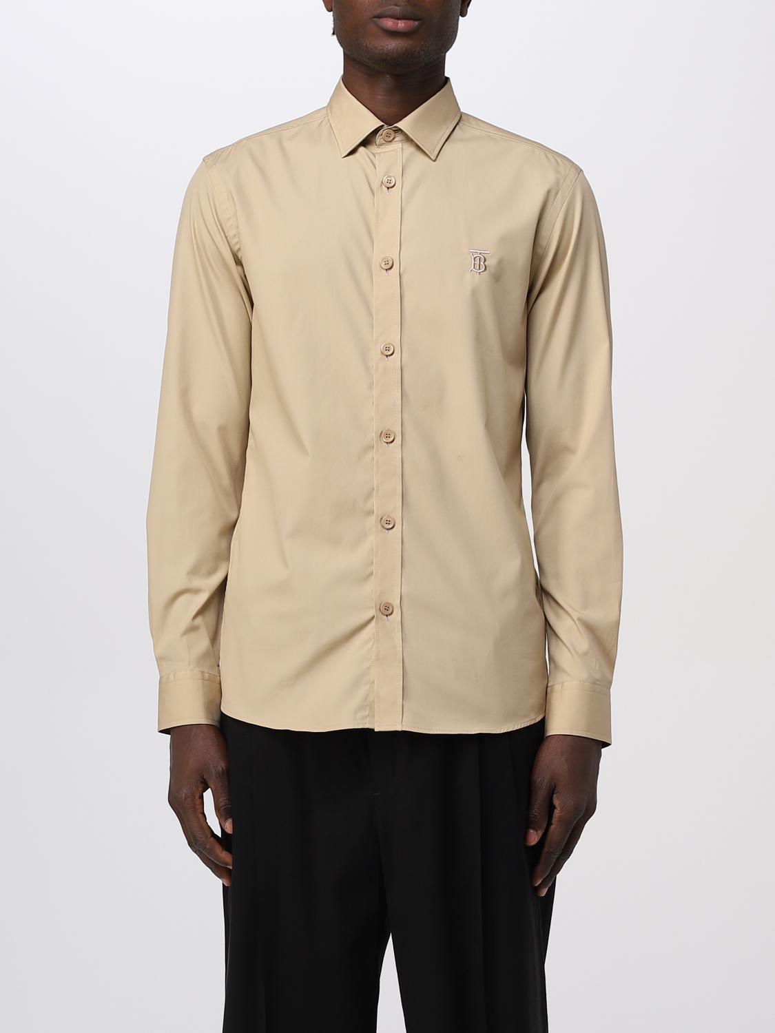 BURBERRY　ニットシャツ　ベージュ　サイズ40　FBA22-160-40 BURBERRY: shirt in stretch cotton poplin - Beige | Burberry