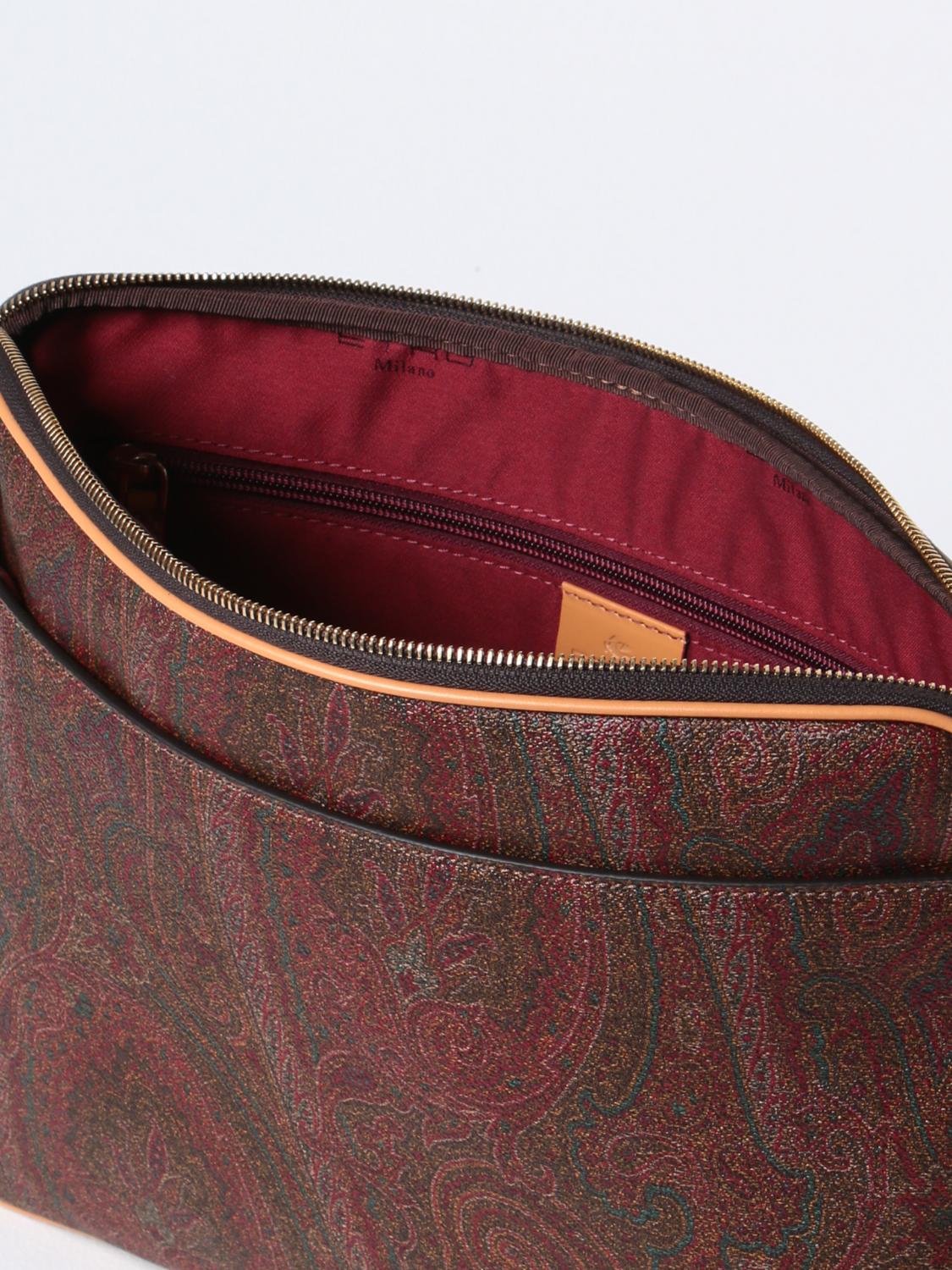 Etro laptop case in cotton with coated Paisley - Brown | 0H8538007