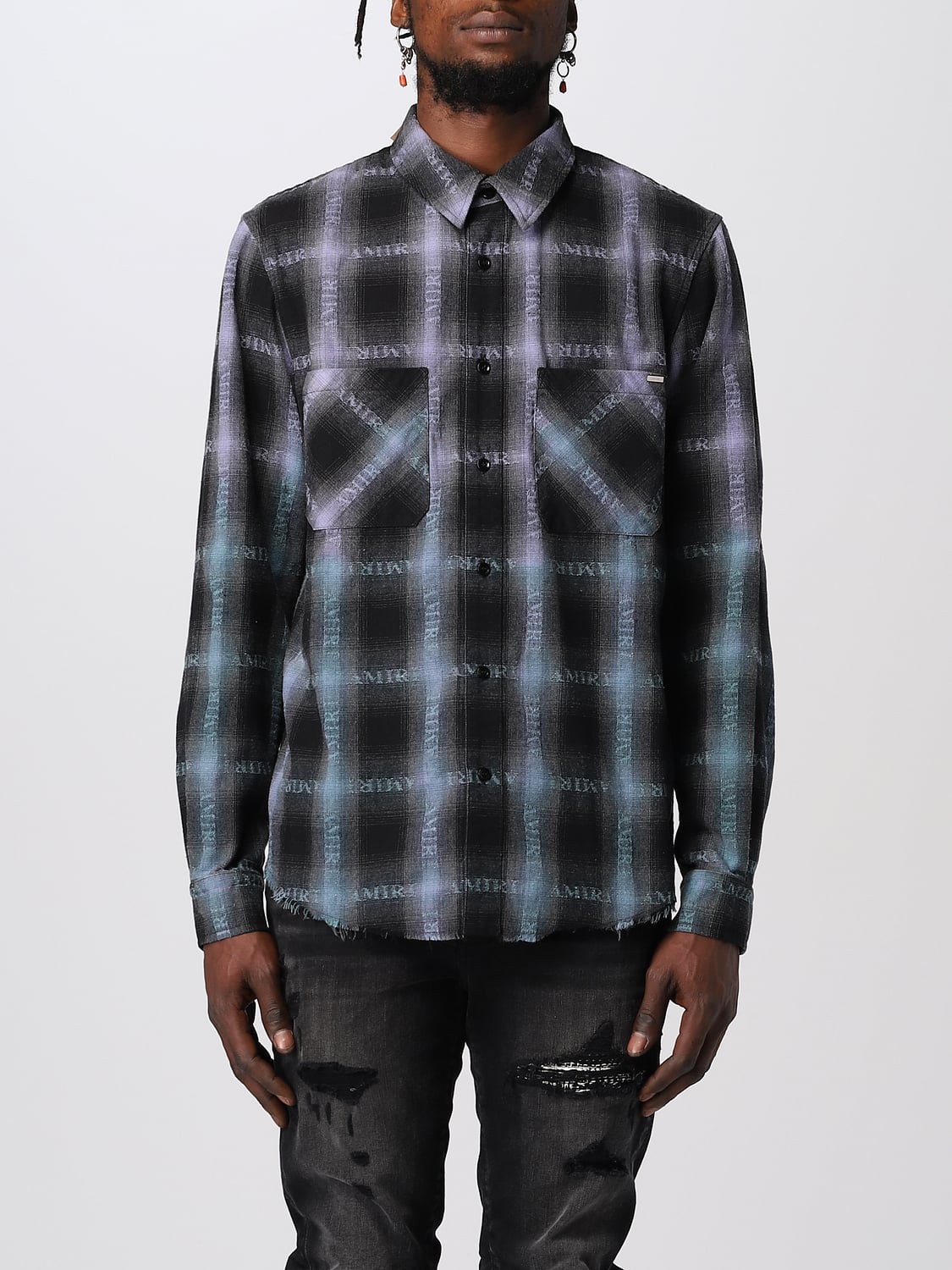 Chemise Homme AMIRI Taille S Neuve Avec étiquettes - Manches Longues, Bleue, Boutonnée