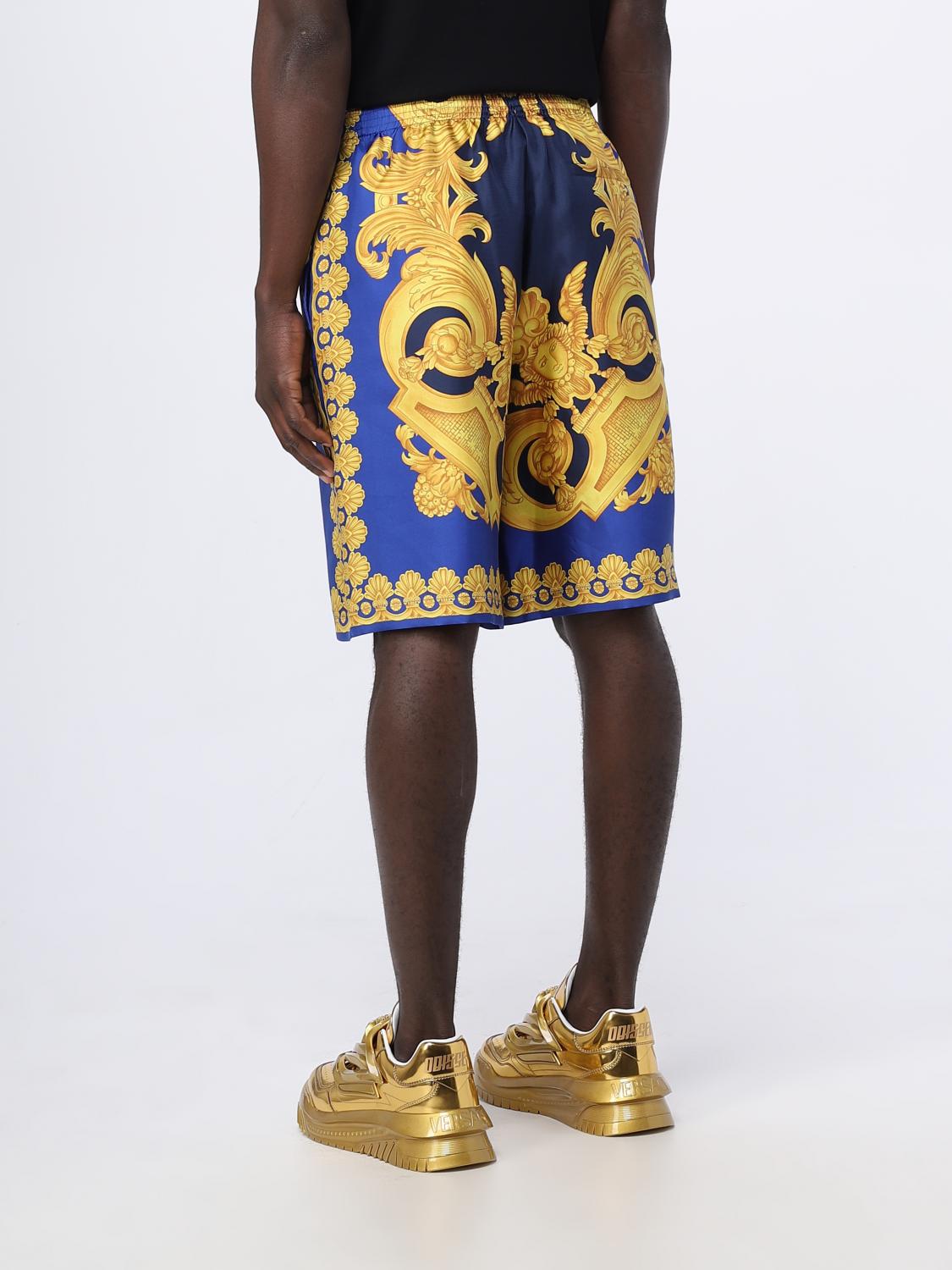 VERSACE SHORTS: Versace shorts in silk, Blue - Img 3