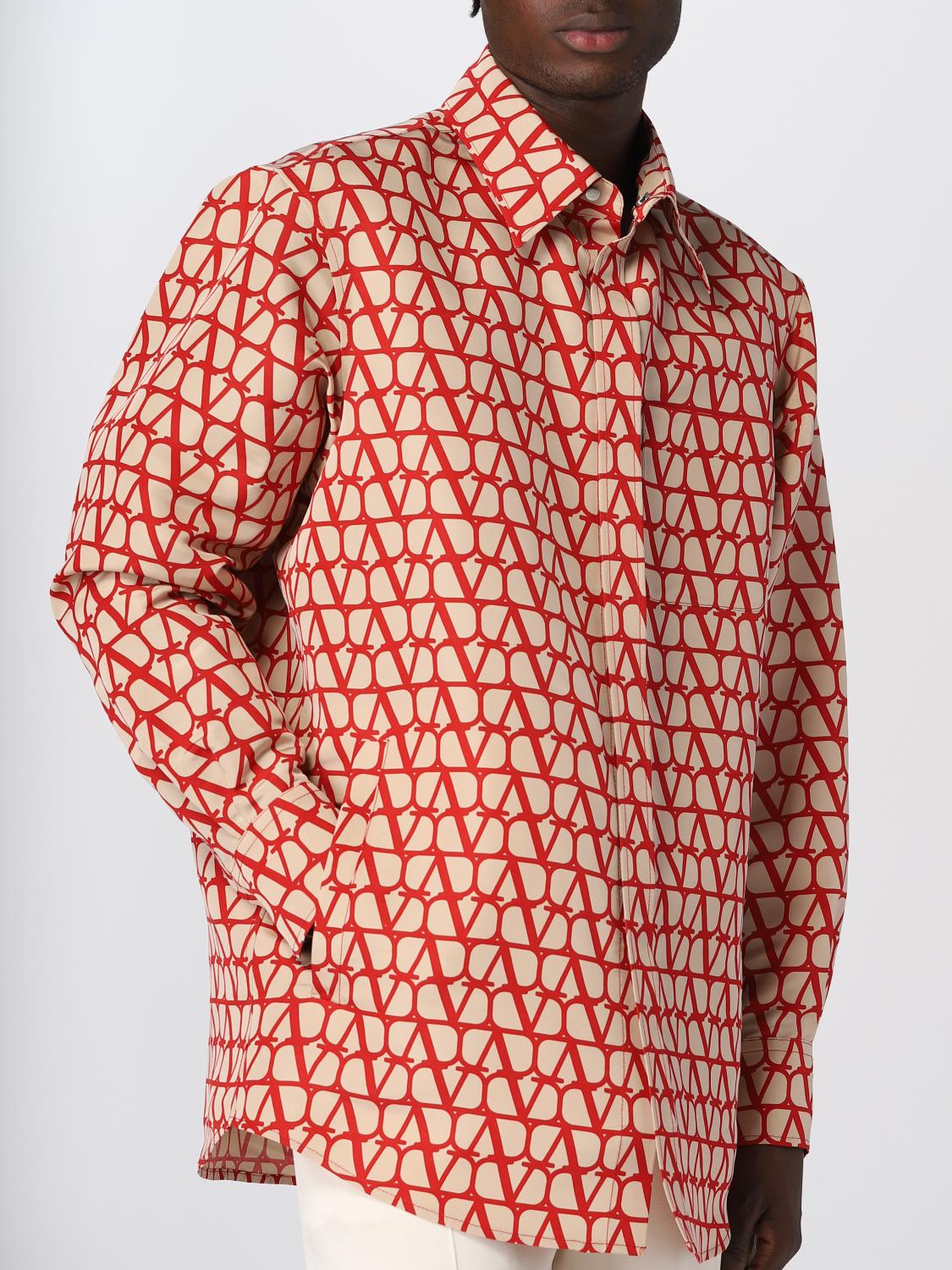 VALENTINO CAMICIA: Camicia Valentino in seta con stampa Toile Iconographe, Rosso - Img 5