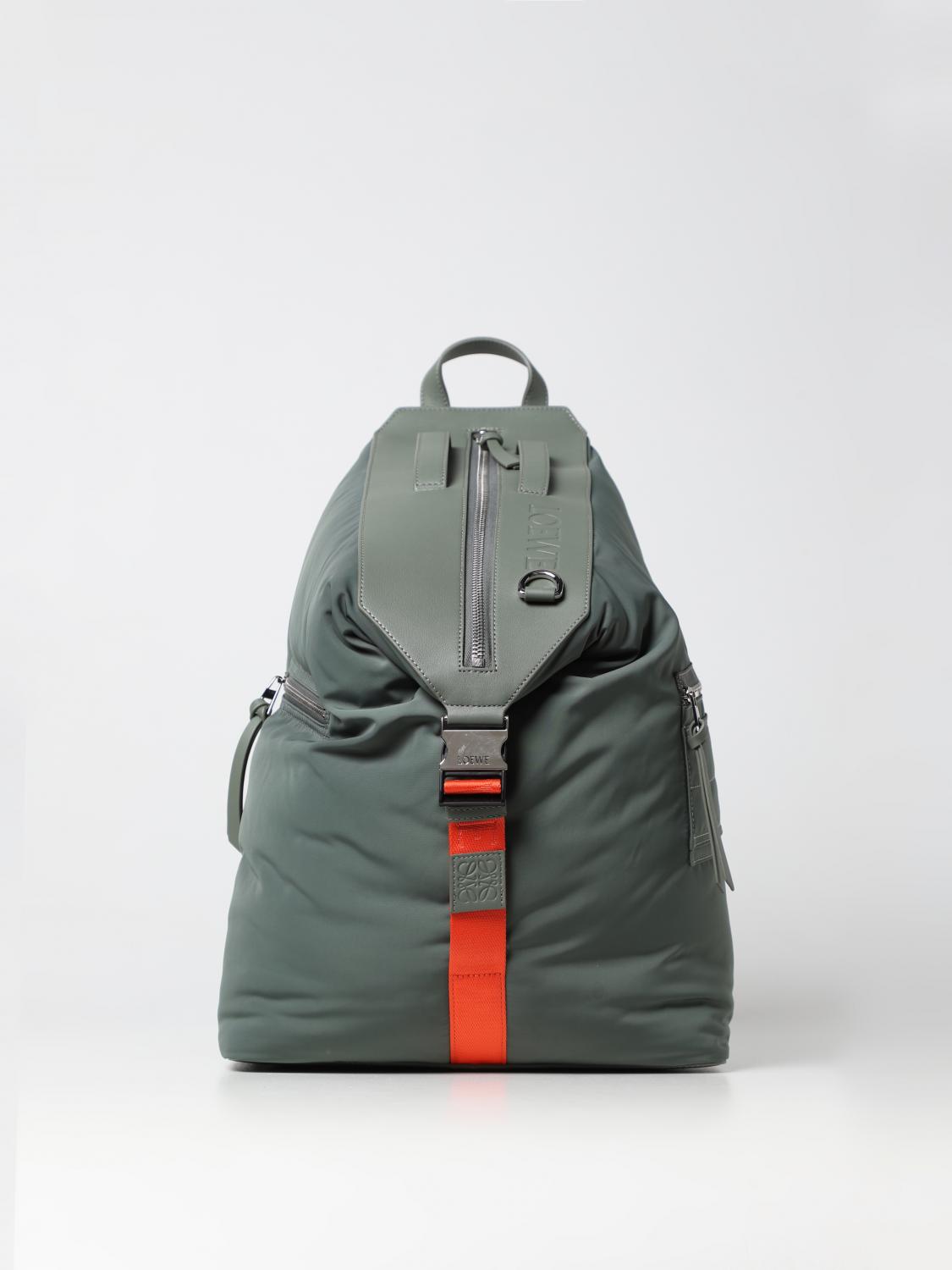 Loewe Puffer nylon and leather backpack - Kaki | B777W36X02  display picture 3