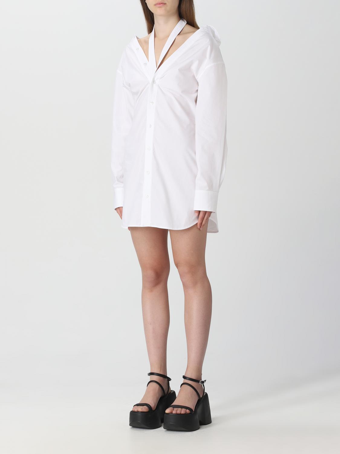 alexander wang white dress logo jacquard stretch short sleeve mini in Body composition Alexander Wang Sculpted Dress in