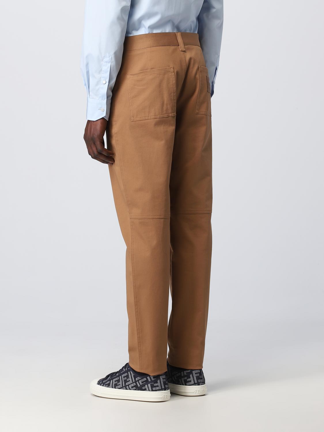 FENDI PANTS: Fendi gabardine pants, Brown - Img 2