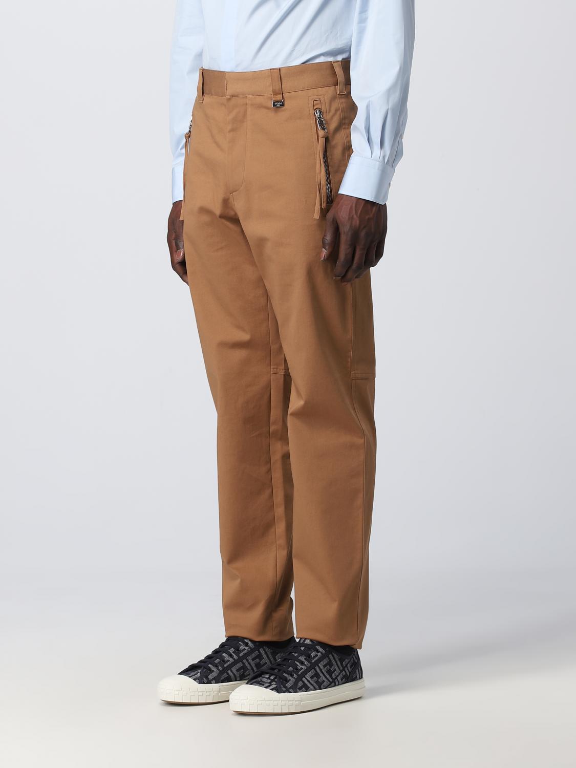 FENDI PANTS: Fendi gabardine pants, Brown - Img 3