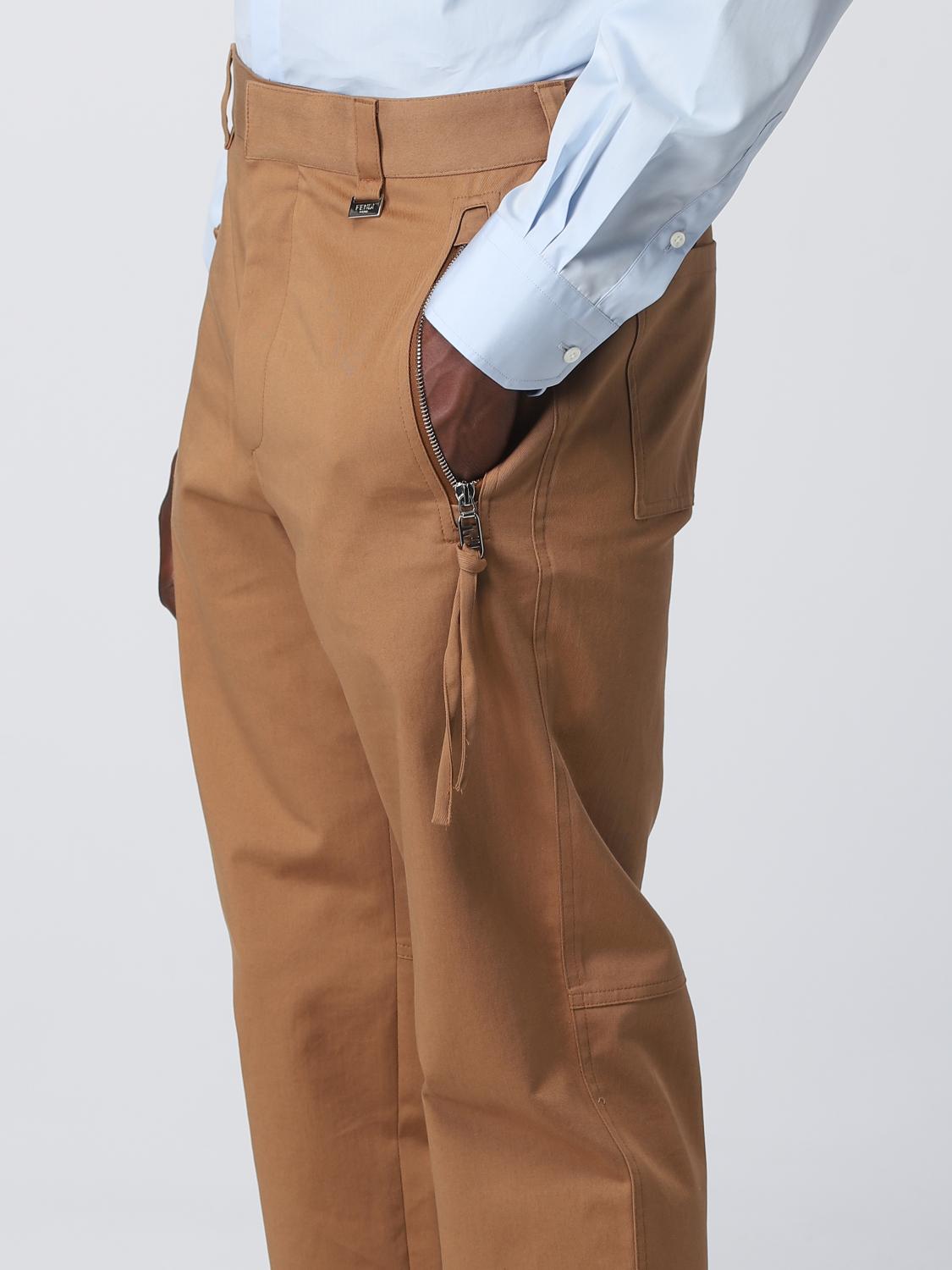 FENDI PANTS: Fendi gabardine pants, Brown - Img 4