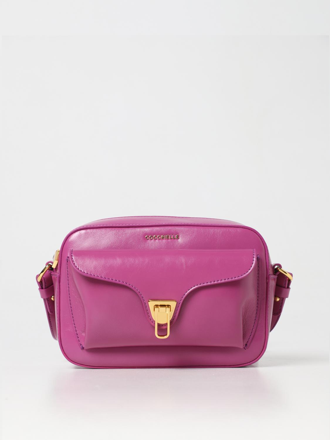 COCCINELLE BORSA MINI: Borsa Beat Soft Coccinelle in pelle bottalata, Viola - Img 1