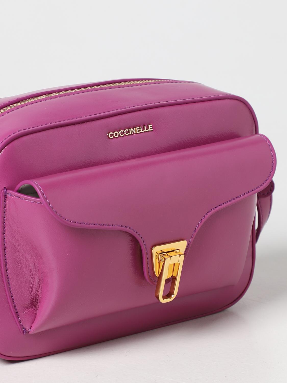 COCCINELLE BORSA MINI: Borsa Beat Soft Coccinelle in pelle bottalata, Viola - Img 3