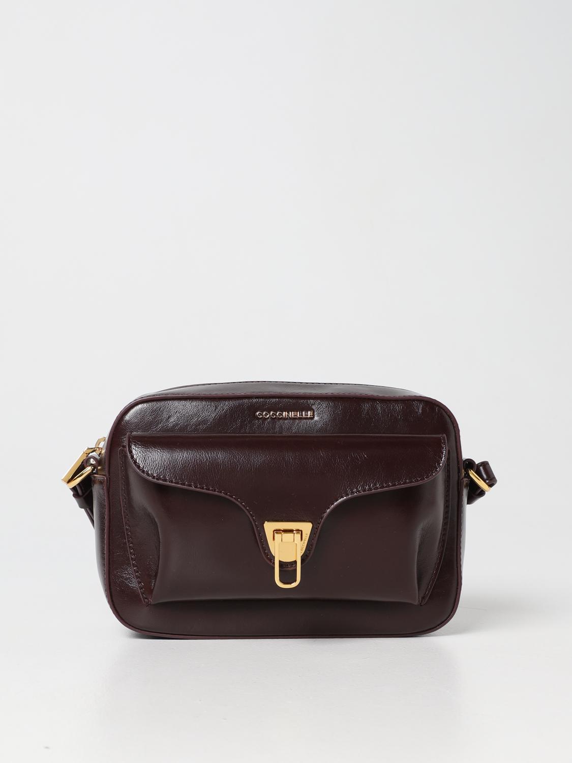 COCCINELLE BORSA MINI: Borsa Beat Soft Coccinelle in pelle bottalata, Moro - Img 1