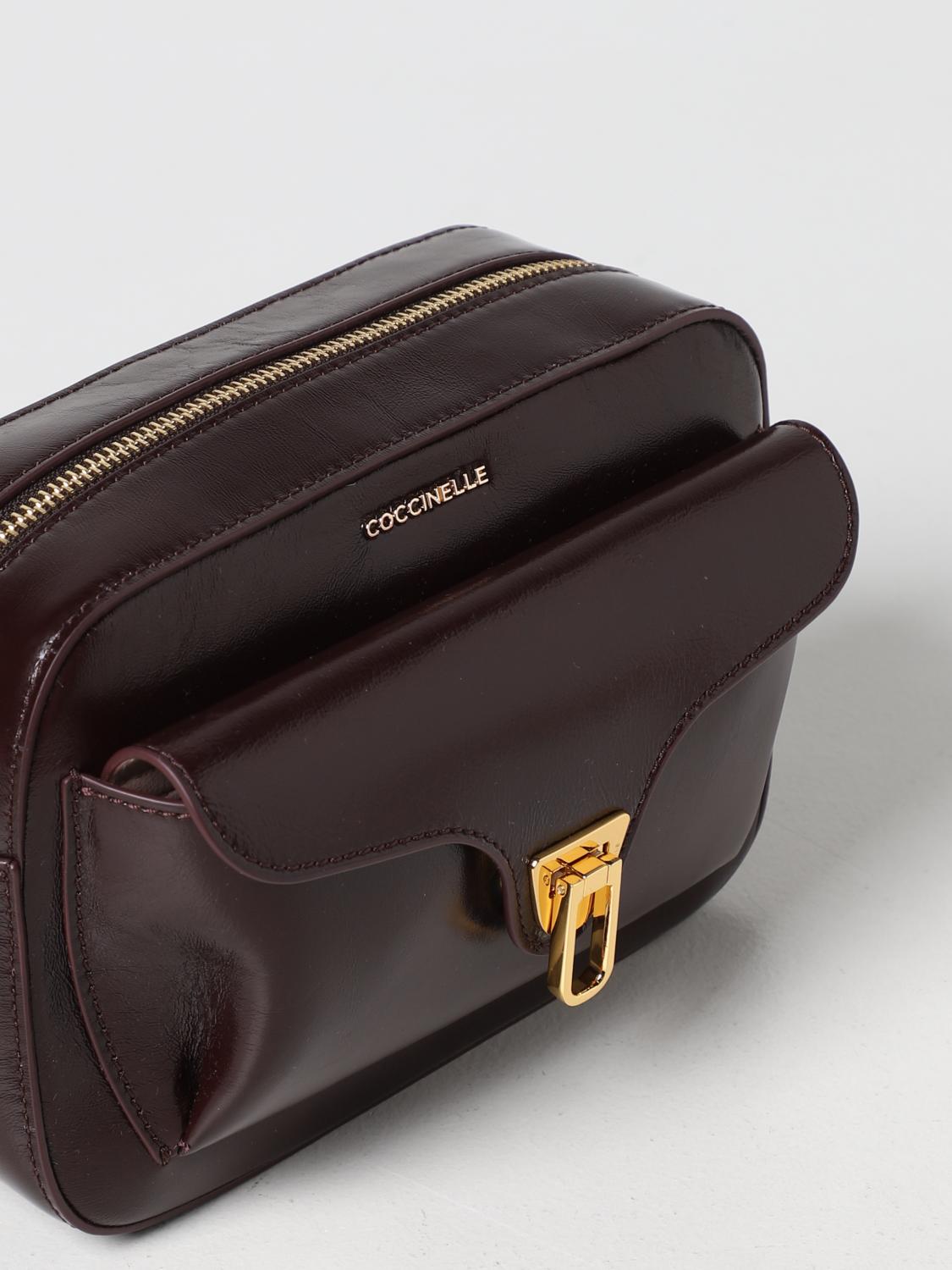 COCCINELLE BORSA MINI: Borsa Beat Soft Coccinelle in pelle bottalata, Moro - Img 3