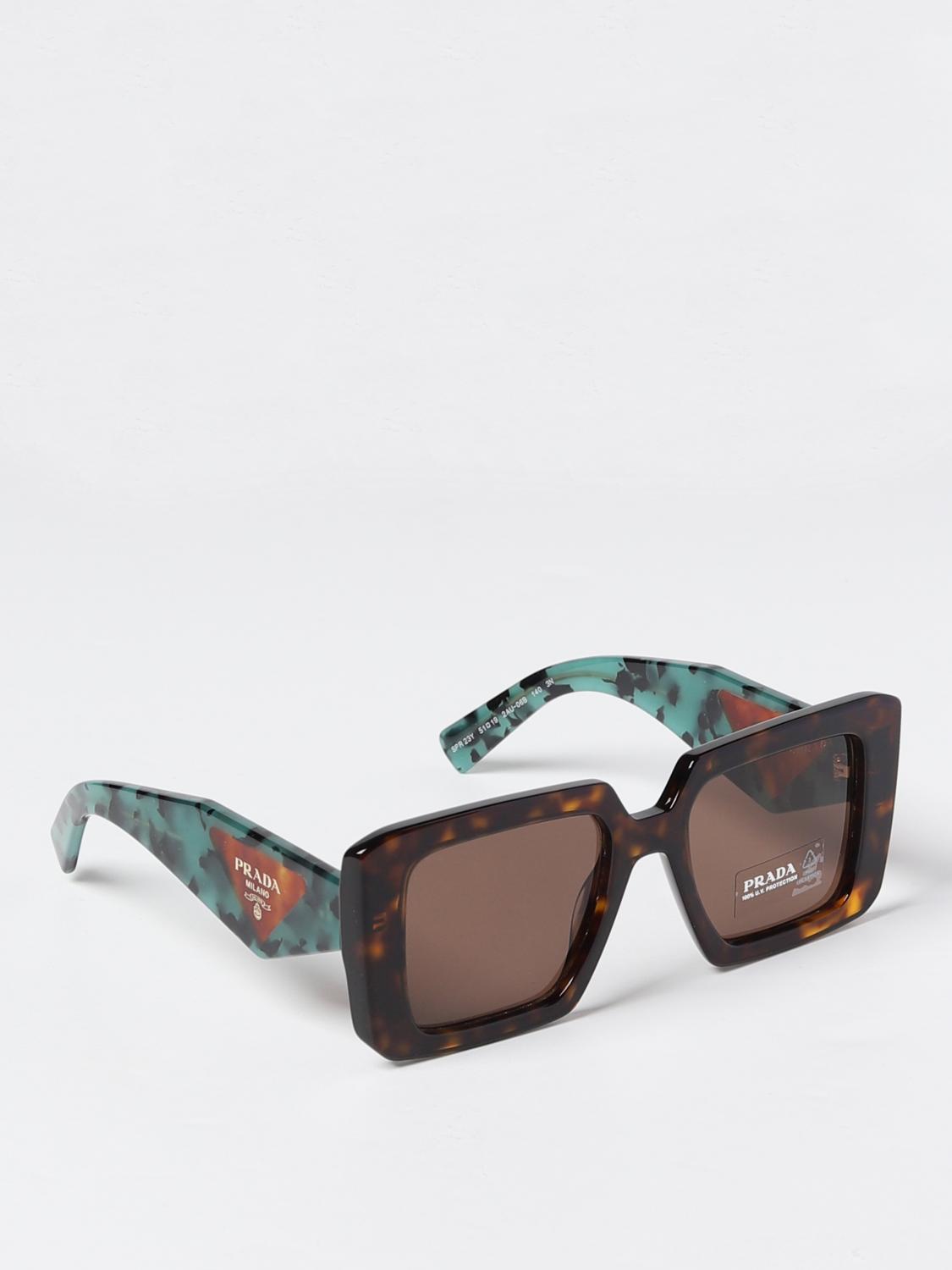 PRADA SUNGLASSES: Prada Symbole sunglasses in acetate, Brown - Img 1