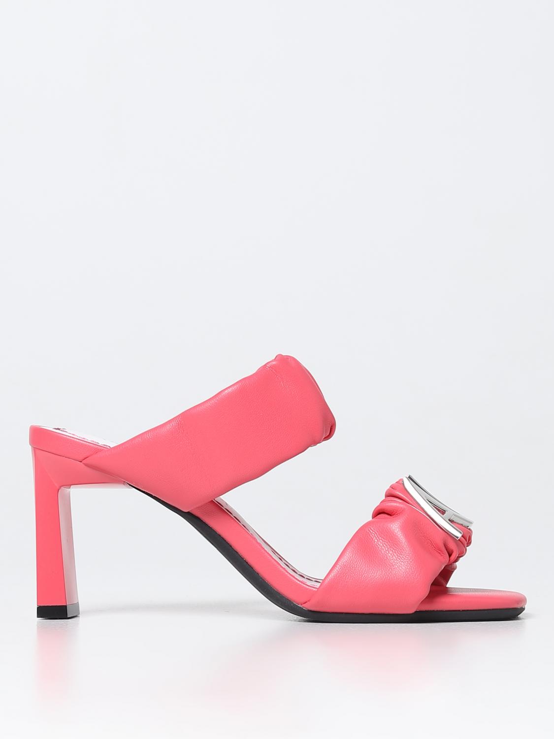 ARMANI EXCHANGE: Heeled sandals woman Pink Armani Exchange