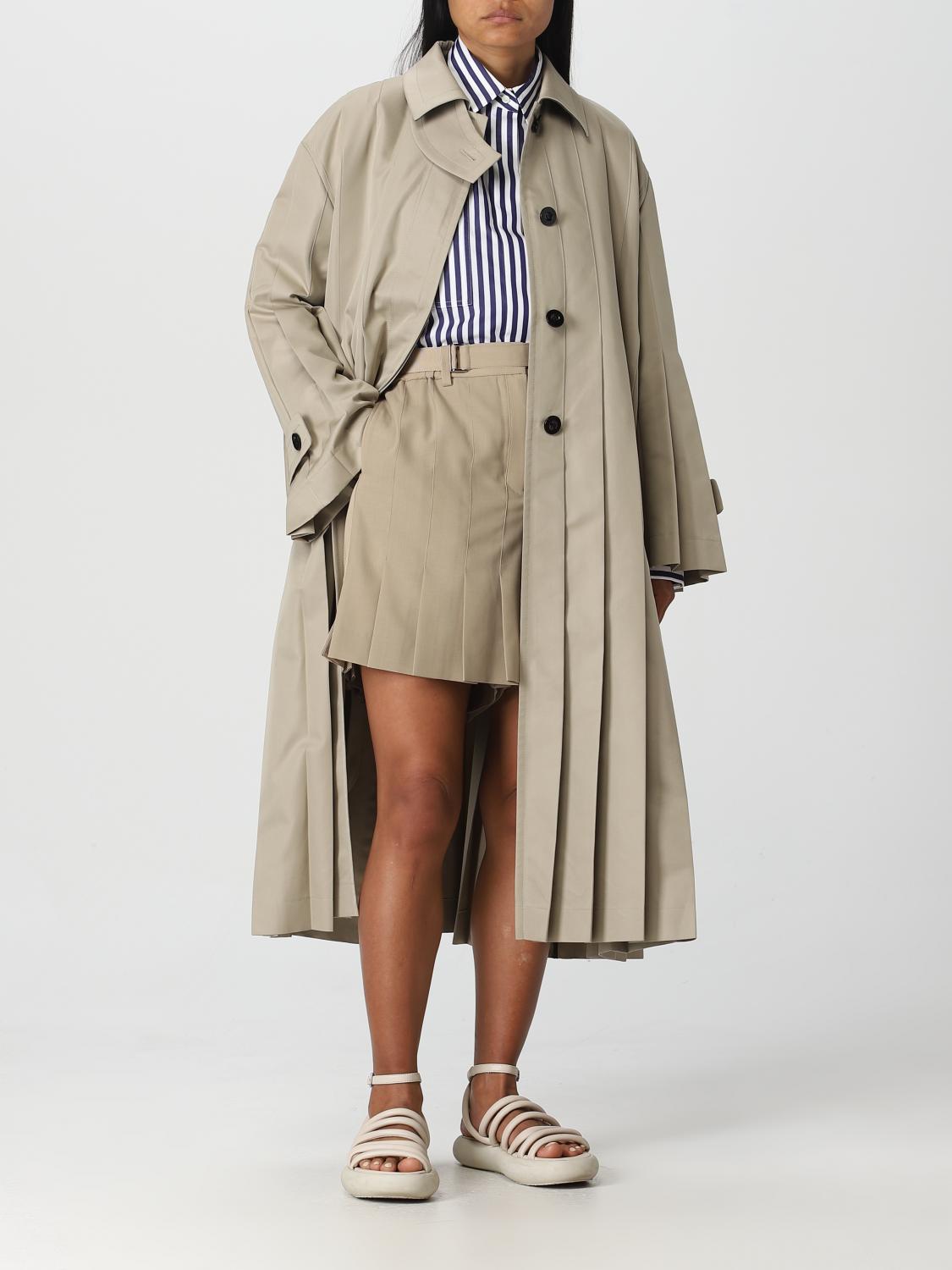 Sacai コート レディース - ベージュ | 2306438 | GIGLIO.COM