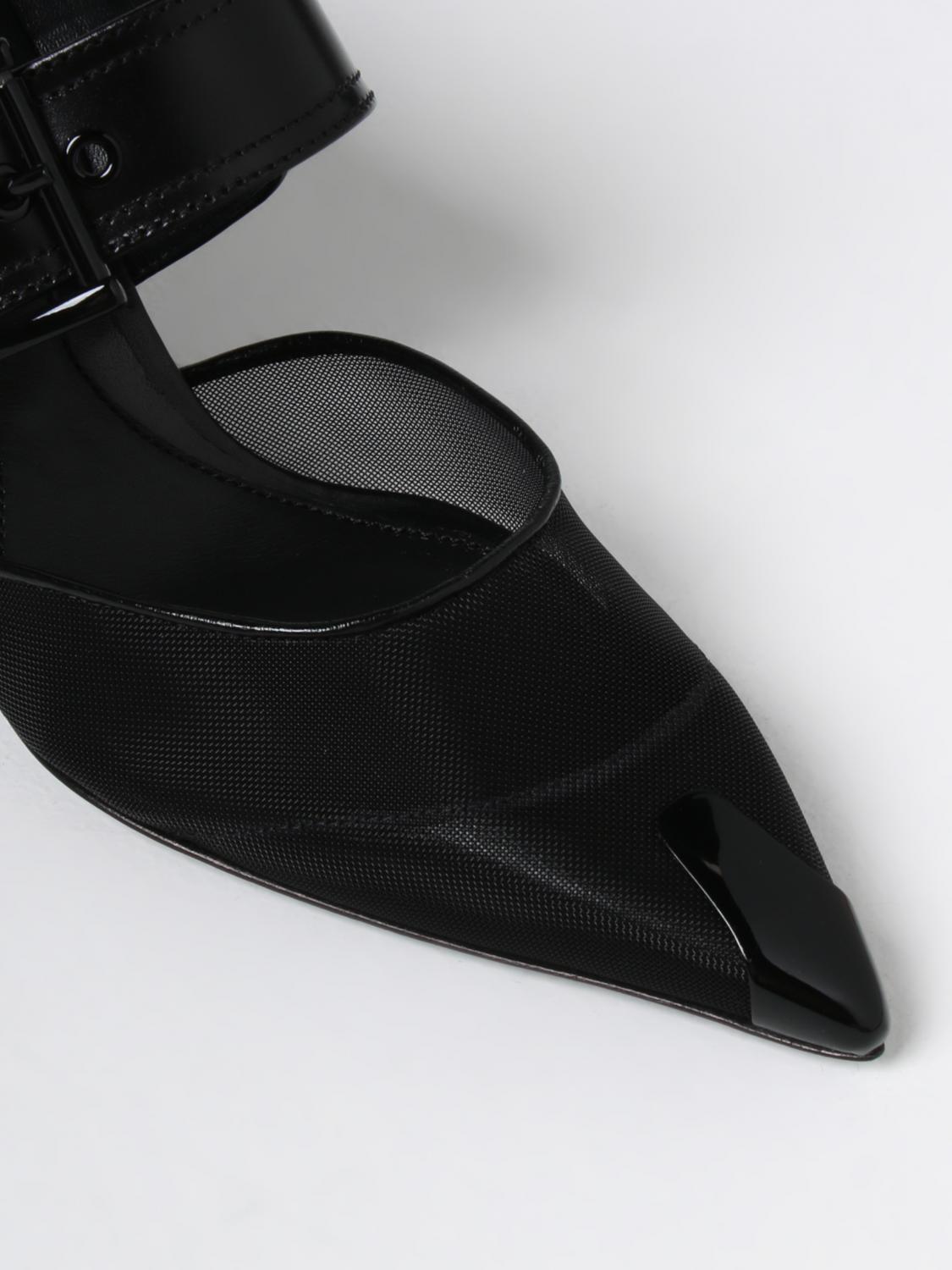 MCQUEEN SCARPE CON TACCO: Mules Punk McQueen in pelle e mesh, Nero - Img 4